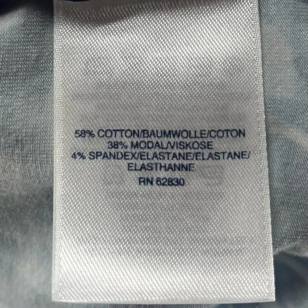 Lands End Dress S 6-8 Floral Check Short Sleeve A-Line Stretch Cotton Modal Blue - Picture 9 of 12